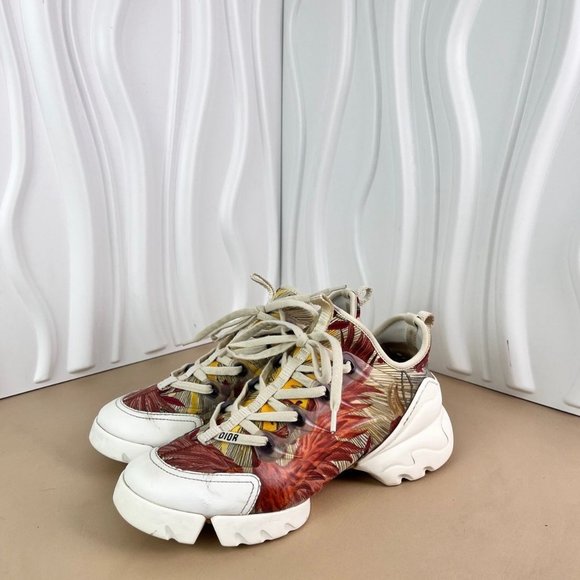 Dior Womens Floral Sneakers Size 38 Chunky Sole Multicolor Pattern - Picture 1 of 9